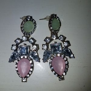 NEW Flashy colorful statement drop earrings